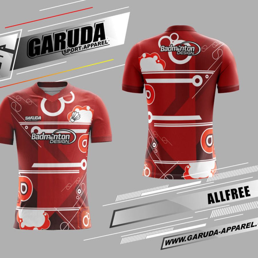 Kaos Badminton Code Allfree Warna Merah Paling Bagus