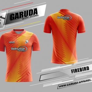 Desain Jersey Badminton Printing Firebird Warna Orange Bergaya Trendy