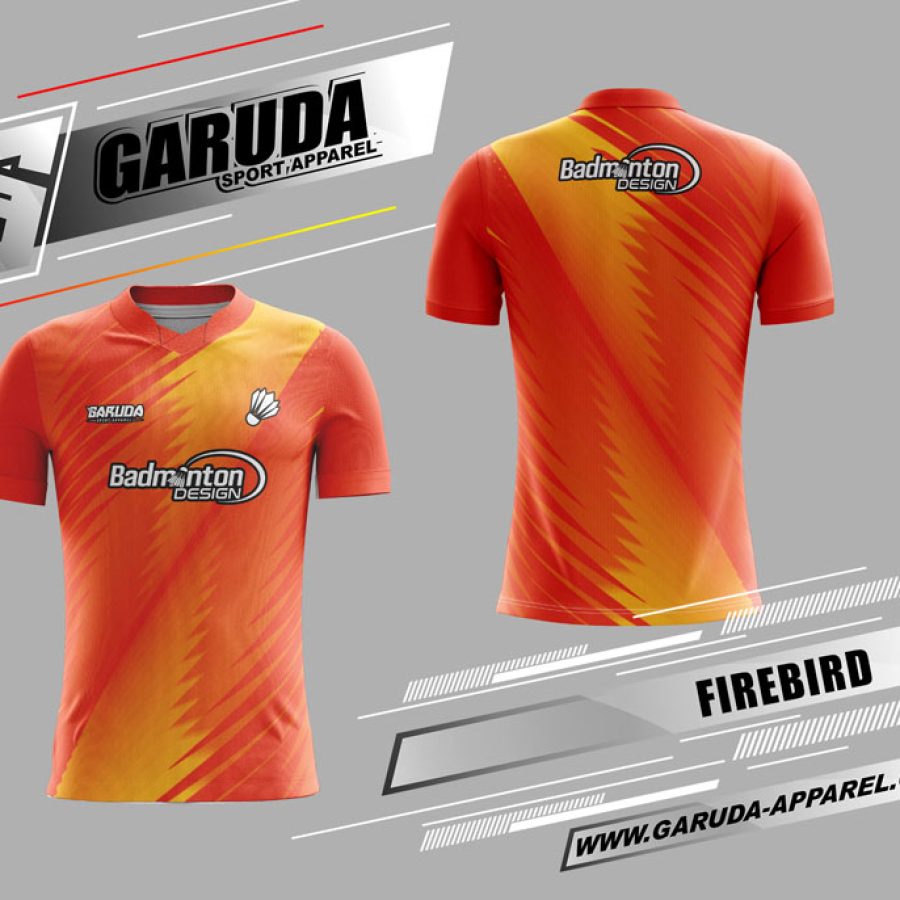 Jersey Badminton Firebird Warna Orange Bergaya Trendy