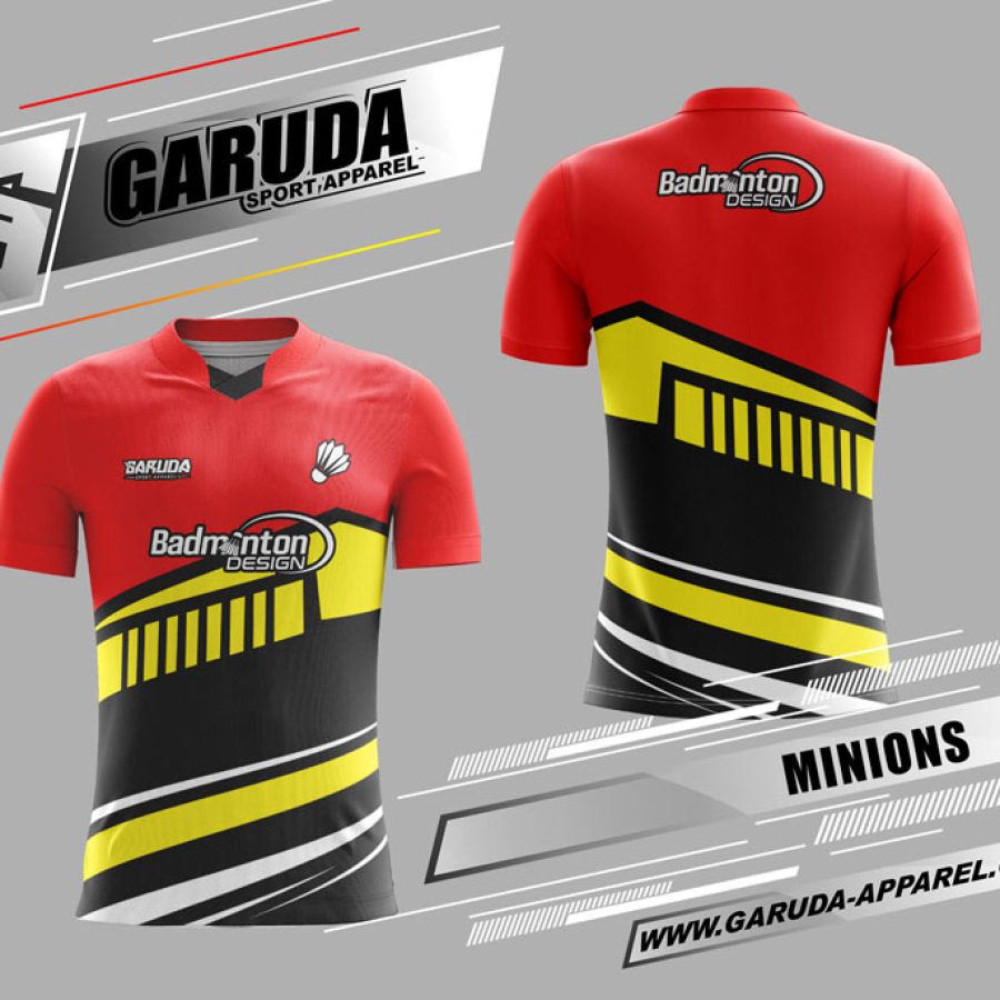 Baju Badminton Minions Warna Merah Kuning Hitam Terbaru