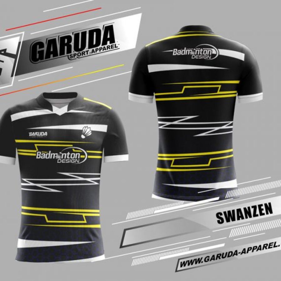 Desain Baju Badminton Swanzen Warna Hitam