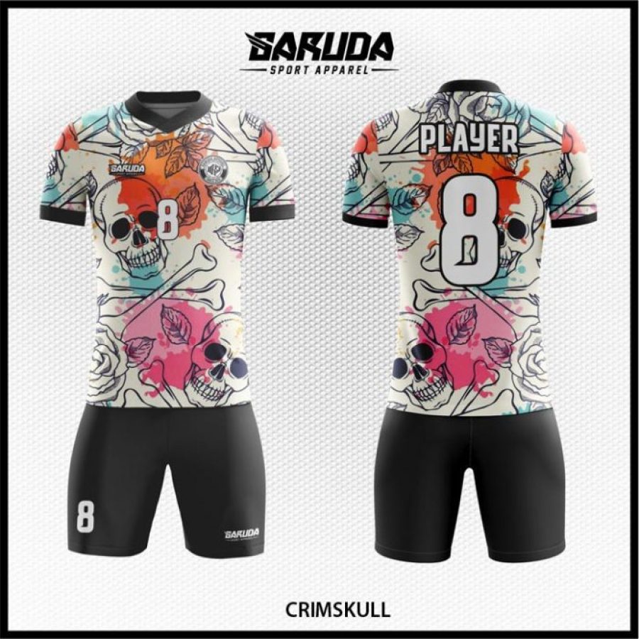 Desain Jersey Unik Code Crimskull Gambar Tengkorak dan Bercak-bercak