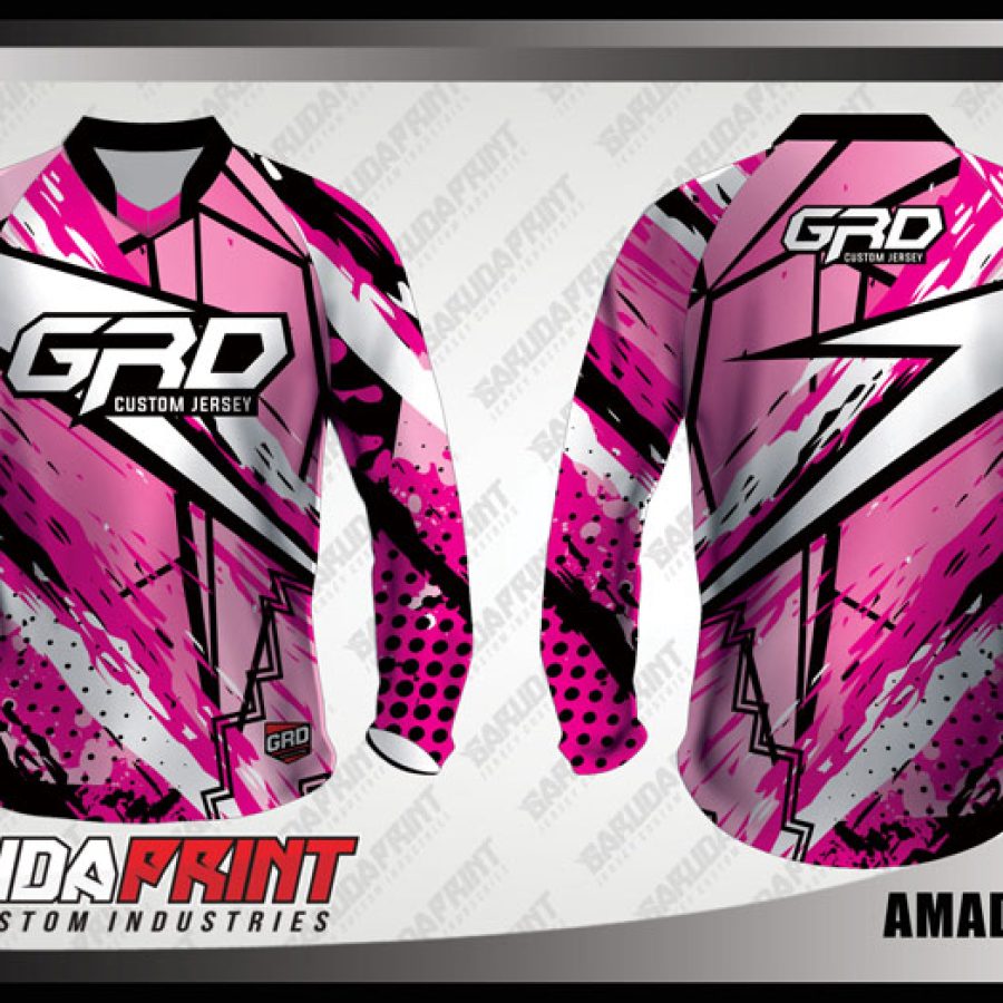 Desain Baju Sepeda MTB Amadine Warna Pink