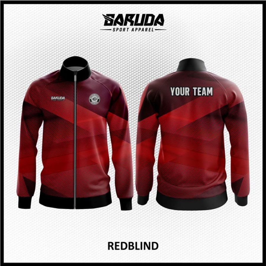 Desain Jaket Printing Warna Merah Hitam Tampil Lebih Gagah