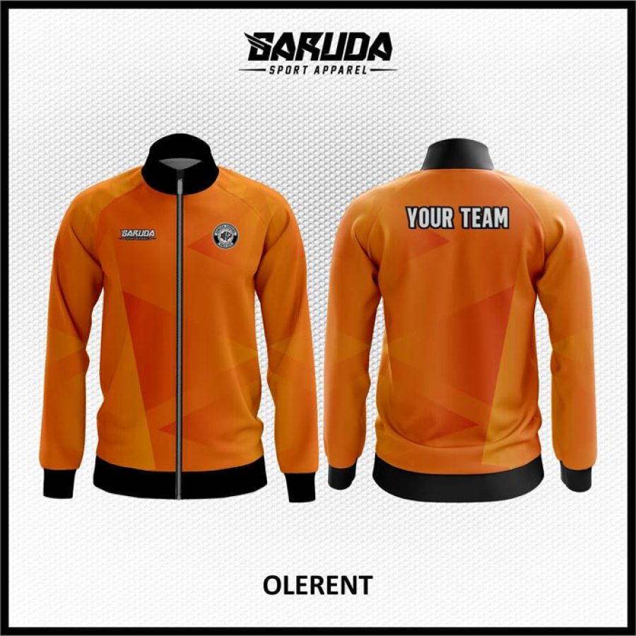 Desain Jaket Printing Warna Orange Minimalis