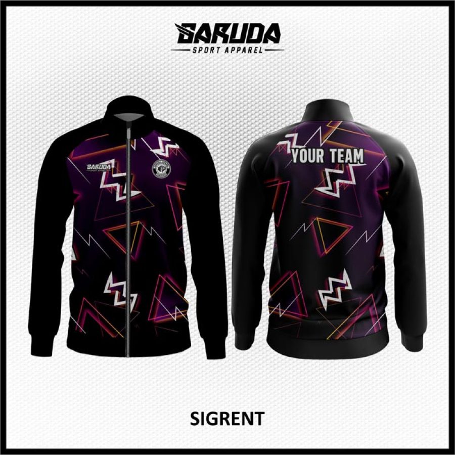 Desain Jaket Printing Warna Ungu Hitam Paling Trendy
