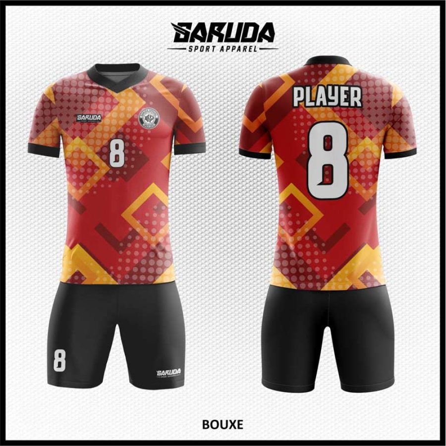 Desain Jersey Code Bouxe Warna Merah Marun Oranye