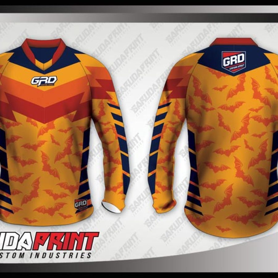 Desain Jersey Sepeda BMX Batfly Warna Orange Terbaru