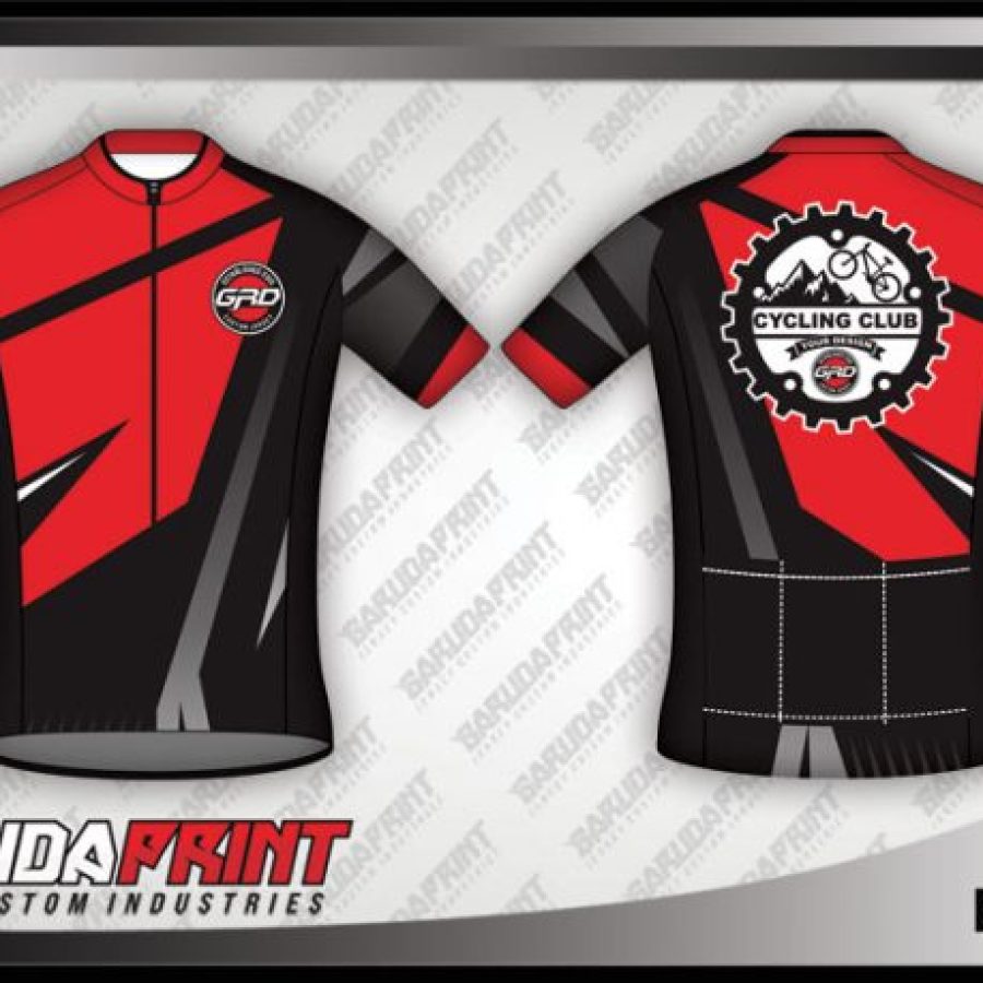 Desain Jersey Sepeda Gowes Fastreak Warna Merah Hitam