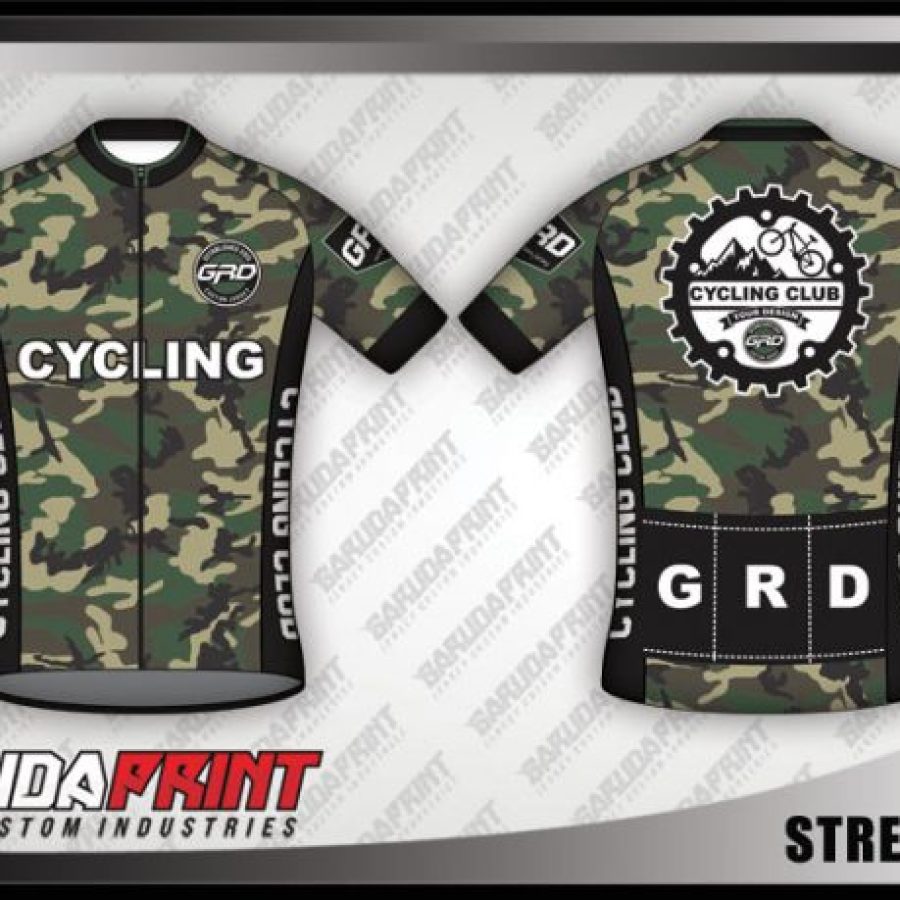 Desain Jersey Sepeda Gowes Street Army Motif Loreng