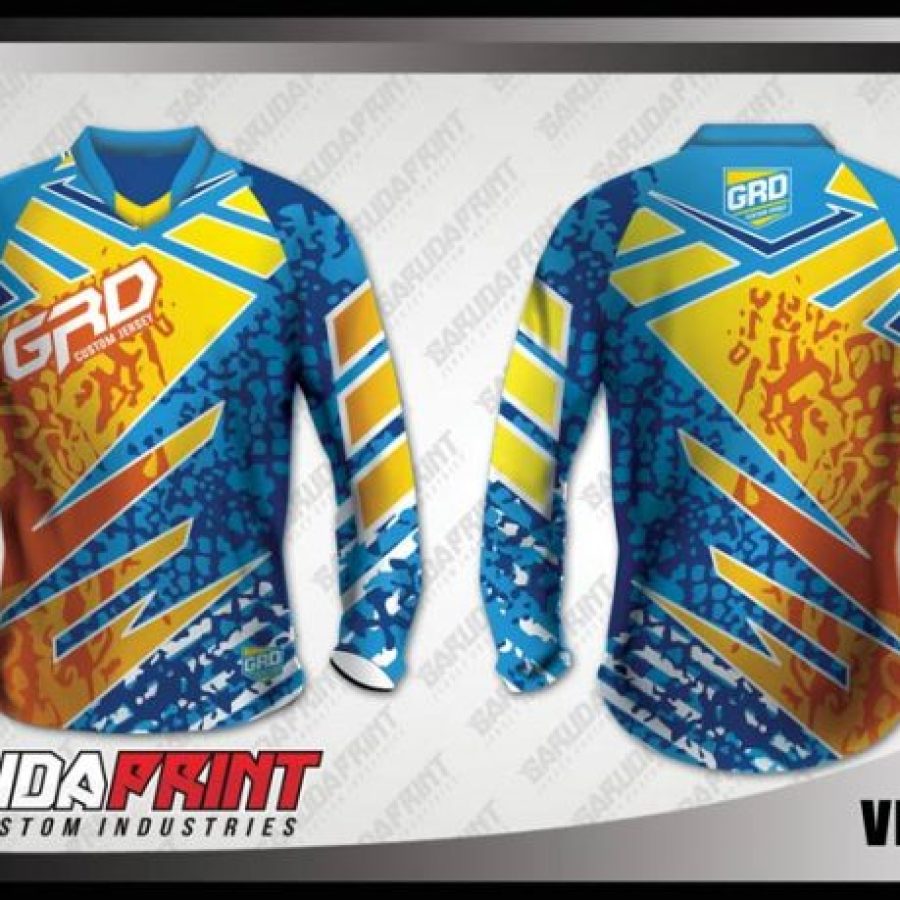 Desain Jersey Sepeda Gunung MTB Ventura Biru Kuning Paling Keren