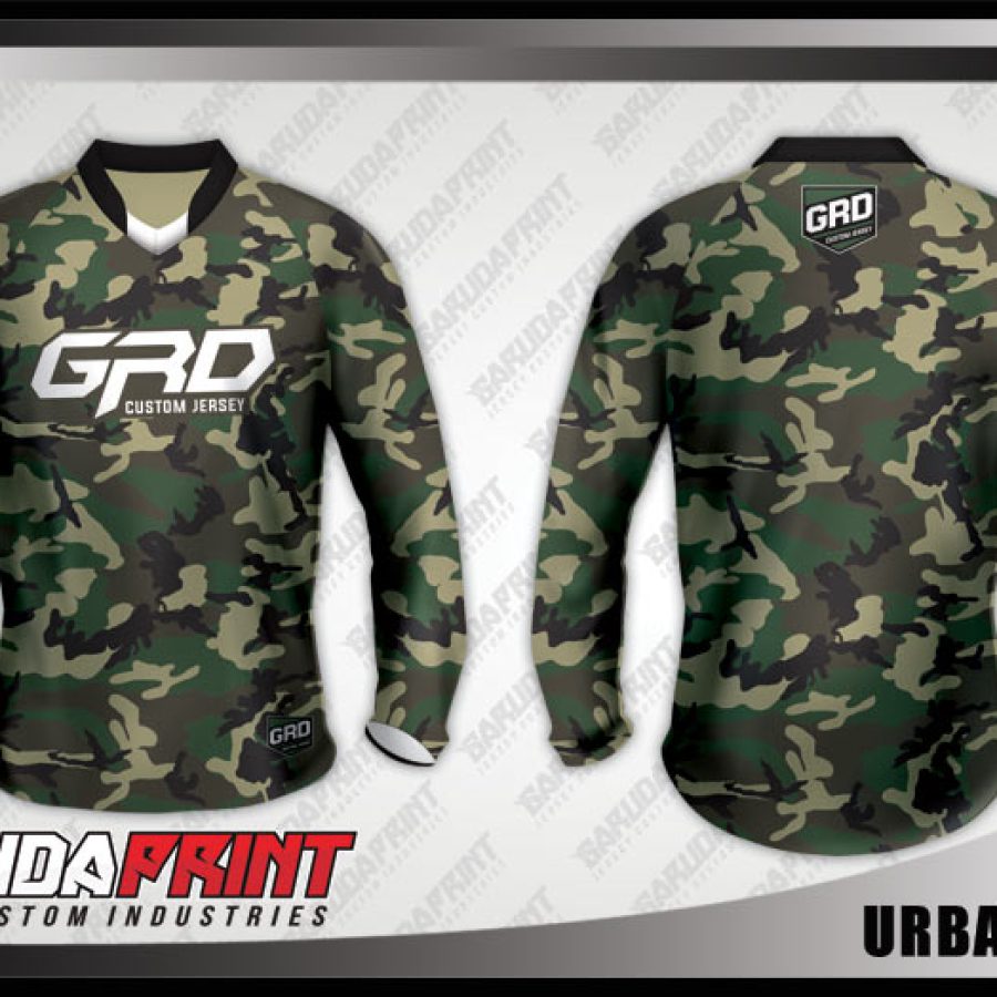 Desain Jersey Sepeda MTB Urban Camo Motif Loreng Army