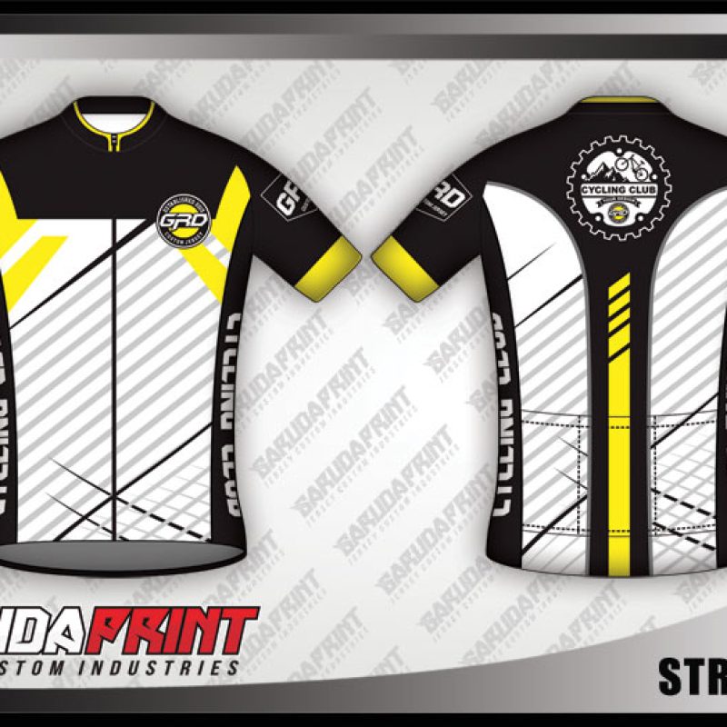 Desain Jersey Sepeda Roadbike Streetline Warna Hitam Putih