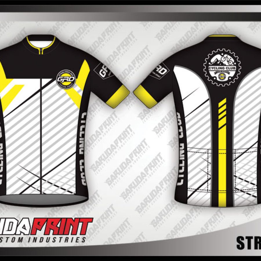 Desain Jersey Sepeda Roadbike Streetline Warna Hitam Putih