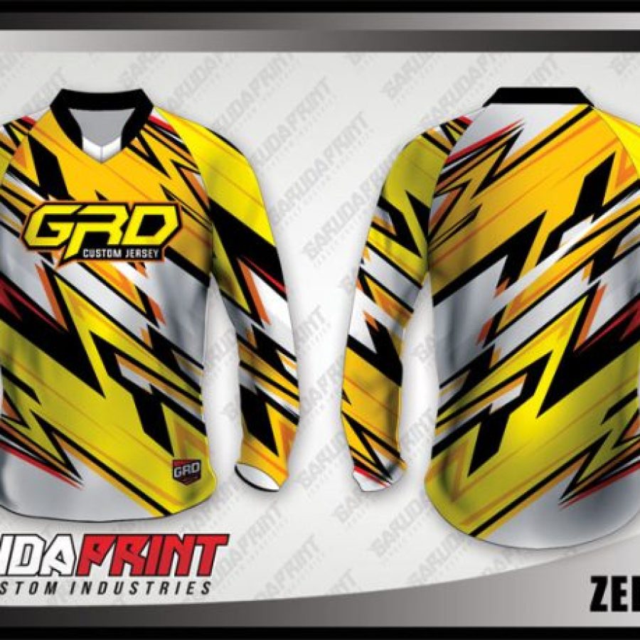 Desain Kaos Sepeda Downhill Zedblazh Motif Zig Zag Warna Cerah