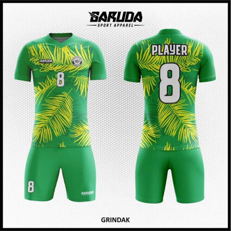 Desain Kostum Jersey Unik Code Grindak Motif Hijau Daun