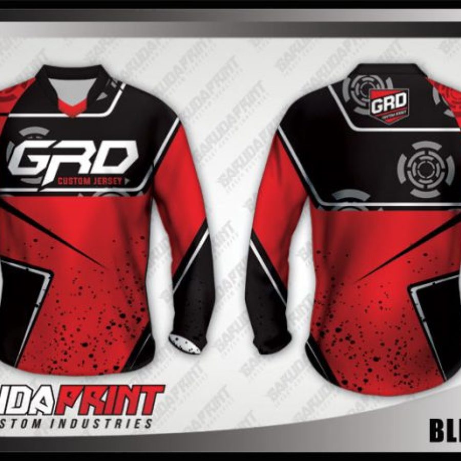 Desain Baju Sepeda Downhill Blindstar Warna Merah Hitam
