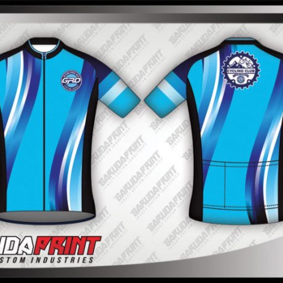 Desain Baju Sepeda Gowes Blusky Warna Biru Minimalis Tapi Oke