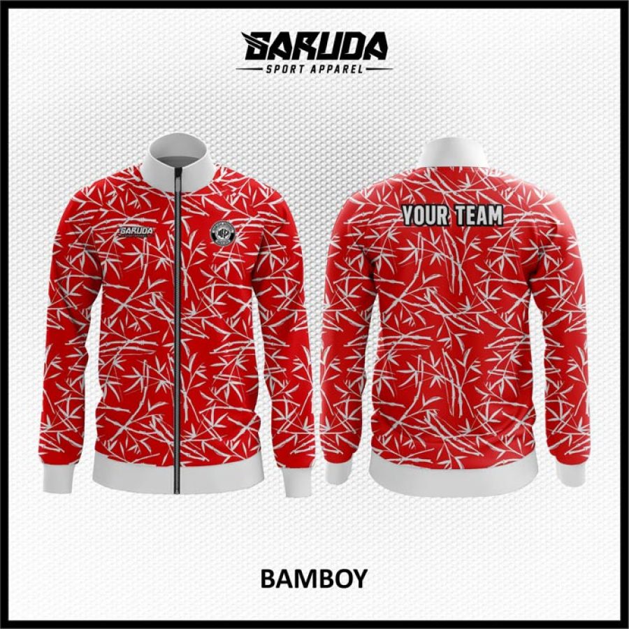 Desain Jaket Printing Warna Merah Yang Trendy