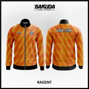 Desain Jaket Printing Warna Orange Motif Zig Zag Terbaru