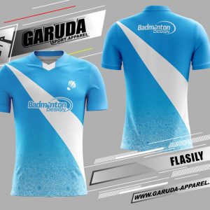 Desain Jersey Badminton Flasily Warna Biru Yang Trendy
