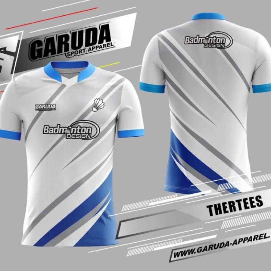 Jersey Badminton Thertess Warna Putih Silver Tampil Beda