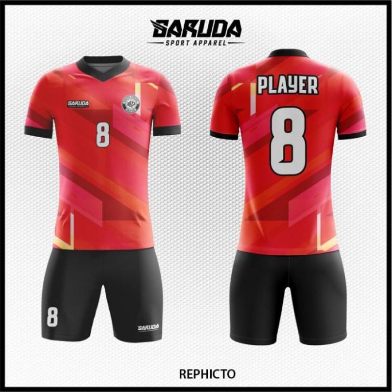 Desain Jersey Code Rephicto Warna Merah Hitam yang Unik