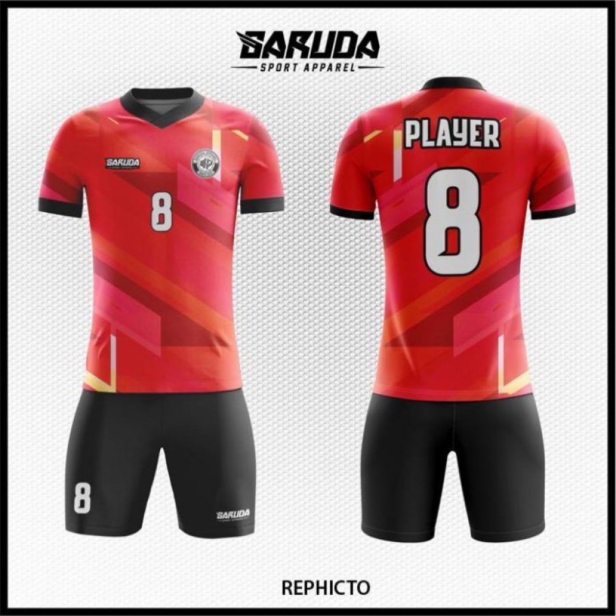 Desain Jersey Code Rephicto Warna Merah Hitam yang Unik