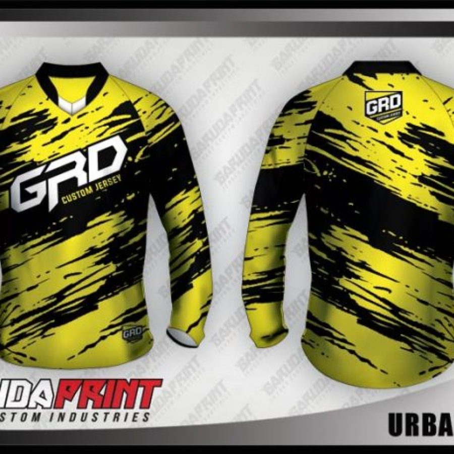 Desain Jersey Sepeda Downhill Urbanstreet Warna Kuning Hitam