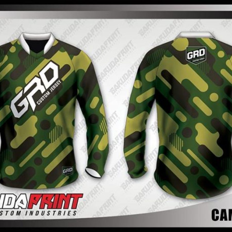 Desain Jersey Sepeda MTB Camoflos Motif Doreng Army Modern