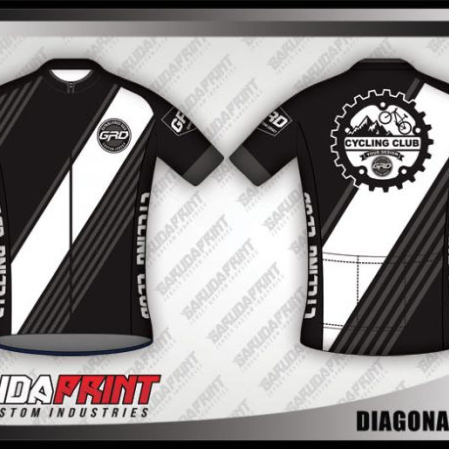 Desain Kaos Sepeda Gowes Diagonal Stripes Simple Tapi Keren