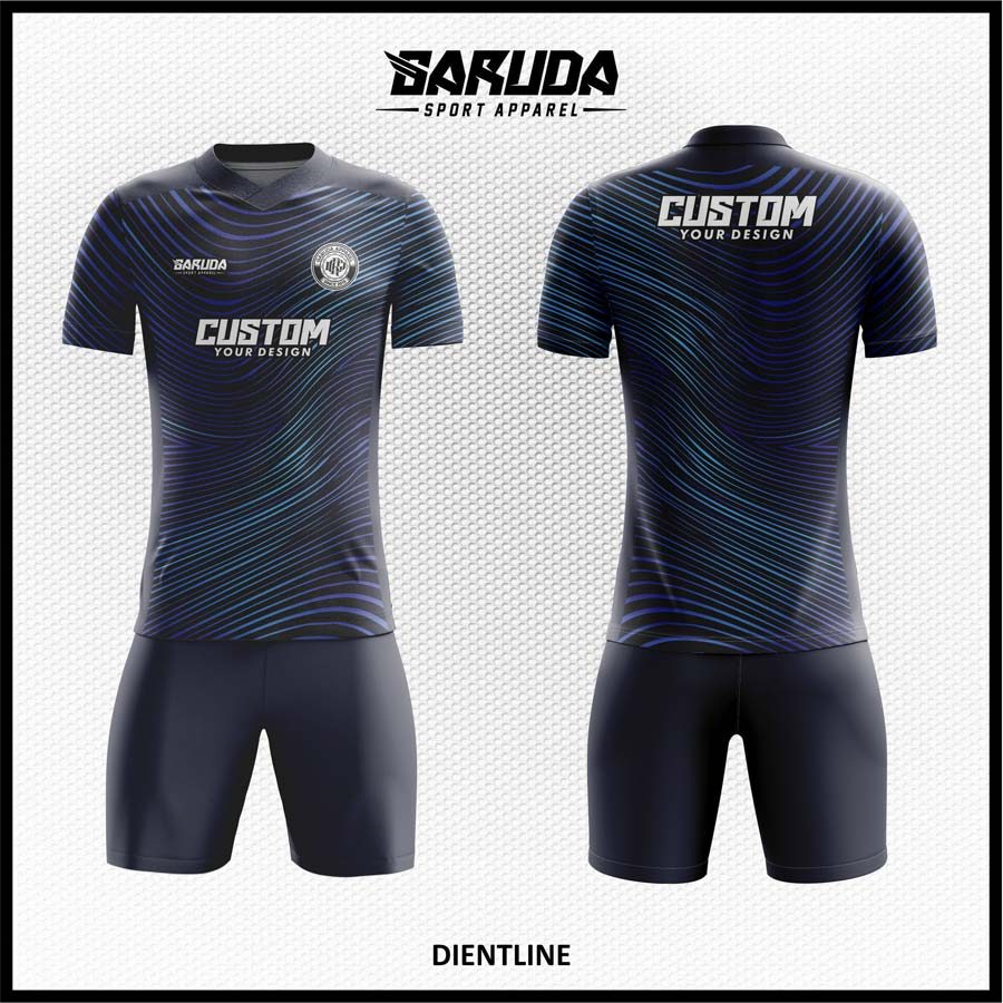 Jersey Futsal Biru Tua Motif Gelombang Dinamis – Code DIENTLINE