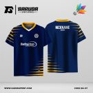 Jersey Badminton Kombinasi Navy–Kuning dengan Motif Garis Sapuan yang Minimalis Code: BA-07