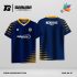 Jersey Badminton Kombinasi Navy–Kuning dengan Motif Garis Sapuan yang Minimalis Code: BA-07