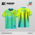 Jersey Badminton Kombinasi Neon Lime–Toska dengan Motif Garis Speed yang Enerjik Code: BA-11
