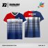 Jersey Badminton Kombinasi Merah–Navy dengan Aksen Putih dan Motif Polkadot Gradasi Code: BA-12