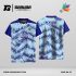 Jersey Badminton Kombinasi Biru Muda–Biru Royal dengan Motif Gelombang Abstrak Bertekstur Code: BA-23