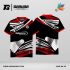 Jersey Badminton Dominasi Hitam dengan Aksen Merah dan Ilustrasi Shuttlecock Dinamis Code: BA-25