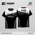 Jersey Badminton Kombinasi Hitam–Putih dengan Aksen Garis Neon Modern Code BA-32