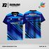 Jersey Badminton Kombinasi Biru Tua–Biru Muda dengan Motif Garis Diagonal Modern Code BA-34