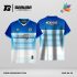 Jersey Badminton Kombinasi Biru–Putih dengan Gradasi Lembut dan Motif Garis Horizontal Code BA-38