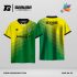 Jersey Badminton Kombinasi Kuning–Hijau dengan Motif Geometris Transparan Modern Code BA-56