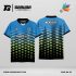 Jersey Badminton Warna Biru–Hijau dengan Motif Garis Silang Code BA-63