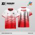 Jersey Badminton Warna Putih–Merah dengan Motif Gradasi Tekstur Code BA-68