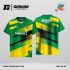 Jersey Badminton Warna Hijau–Kuning dengan Motif Garis dan Dot Modern Code BA-69