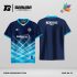 Jersey Badminton Warna Biru Dongker–Biru Muda dengan Motif Garis Sinar Code BA-76