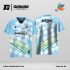 Jersey Badminton Warna Biru Langit dengan Motif Hexagon dan Garis Miring Code BA-80