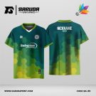 Jersey Badminton Warna Hijau Tua–Hijau Muda dengan Motif Hexagon Bertingkat Code BA-85