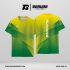 Jersey Lari Gradasi Warna Kuning–Hijau dengan Motif Bidang Diagonal Bertumpuk dan Lengkung Lancip Code GRA-19