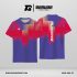 Jersey Lari Ungu–Merah Magenta dengan Motif Blok Geometris Bertingkat Code GRA-23